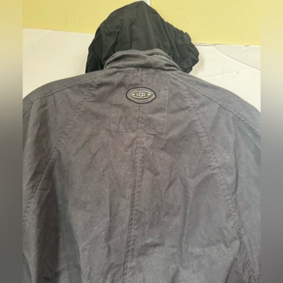 UGG Hallie Waterproof Coated Cotton Cape Poncho Trench Coat Jacket Hood Pocket M - Picture 10 of 16